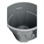 Vented Round Brute Container, 55 gal, Plastic, Gray