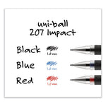 207 Impact Gel Pen, Stick, Bold 1 mm, Black Ink, Silver/Black Barrel