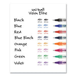 VISION ELITE Hybrid Gel Pen, Stick, Extra-Fine 0.5 mm, Blue Ink, Black/Blue/Clear Barrel