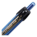 Power Tank RT Ballpoint Pen, Retractable, Bold 1 mm, Blue Ink, Translucent Blue/Black Barrel, Dozen