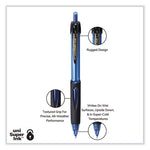 Power Tank RT Ballpoint Pen, Retractable, Bold 1 mm, Blue Ink, Translucent Blue/Black Barrel, Dozen