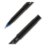 ONYX Roller Ball Pen, Stick, Extra-Fine 0.5 mm, Blue Ink, Black/Blue Barrel, Dozen