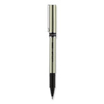 Deluxe Roller Ball Pen, Stick, Fine 0.7 mm, Black Ink, Champagne/Black Barrel, Dozen