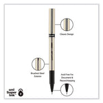 Deluxe Roller Ball Pen, Stick, Fine 0.7 mm, Black Ink, Champagne/Black Barrel, Dozen