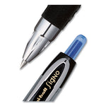 Signo 207 Gel Pen, Retractable, Fine 0.5 mm, Blue Ink, Smoke/Black/Blue Barrel, Dozen