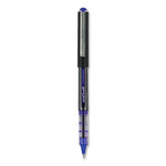 VISION Roller Ball Pen, Stick, Extra-Fine 0.5 mm, Blue Ink, Gray/Blue/Clear Barrel, Dozen