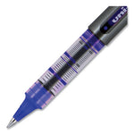 VISION Roller Ball Pen, Stick, Extra-Fine 0.5 mm, Blue Ink, Gray/Blue/Clear Barrel, Dozen