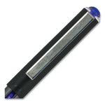 VISION Roller Ball Pen, Stick, Extra-Fine 0.5 mm, Blue Ink, Gray/Blue/Clear Barrel, Dozen