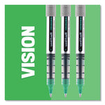 VISION Roller Ball Pen, Stick, Extra-Fine 0.5 mm, Blue Ink, Gray/Blue/Clear Barrel, Dozen