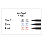 ONYX Roller Ball Pen, Stick, Fine 0.7 mm, Black Ink, Black Barrel, Dozen