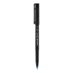 ONYX Roller Ball Pen, Stick, Fine 0.7 mm, Blue Ink, Black/Blue Barrel, Dozen