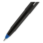 ONYX Roller Ball Pen, Stick, Fine 0.7 mm, Blue Ink, Black/Blue Barrel, Dozen