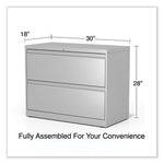 Lateral File, 2 Legal/Letter-Size File Drawers, Light Gray, 36" x 18.63" x 28"