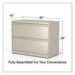 Lateral File, 2 Legal/Letter-Size File Drawers, Putty, 36" x 18.63" x 28"