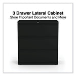 Lateral File, 3 Legal/Letter/A4/A5-Size File Drawers, Black, 36" x 18.63" x 40.25"