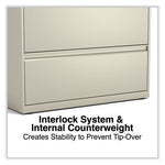 Lateral File, 3 Legal/Letter/A4/A5-Size File Drawers, Putty, 36" x 18.63" x 40.25"