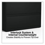 Lateral File, 4 Legal/Letter-Size File Drawers, Black, 36" x 18.63" x 52.5"