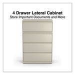 Lateral File, 4 Legal/Letter-Size File Drawers, Putty, 36" x 18.63" x 52.5"