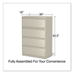 Lateral File, 4 Legal/Letter-Size File Drawers, Putty, 36" x 18.63" x 52.5"