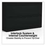 Lateral File, 4 Legal/Letter-Size File Drawers, Black, 42" x 18.63" x 52.5"