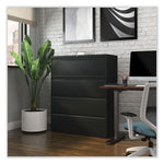 Lateral File, 4 Legal/Letter-Size File Drawers, Black, 42" x 18.63" x 52.5"