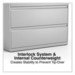 Lateral File, 4 Legal/Letter-Size File Drawers, Light Gray, 42" x 18.63" x 52.5"