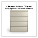 Lateral File, 4 Legal/Letter-Size File Drawers, Putty, 42" x 18.63" x 52.5"