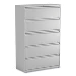 Lateral File, 5 Legal/Letter/A4/A5-Size File Drawers, 1 Roll-Out Posting Shelf, Light Gray, 42" x 18.63" x 67.63"