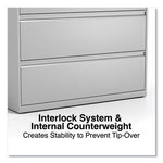 Lateral File, 5 Legal/Letter/A4/A5-Size File Drawers, 1 Roll-Out Posting Shelf, Light Gray, 42" x 18.63" x 67.63"