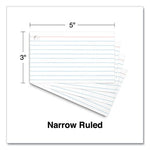 Ring Index Cards, Ruled, 3 x 5, White, 100/Pack