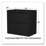 Lateral File, 2 Legal/Letter-Size File Drawers, Black, 30" x 18.63" x 28"