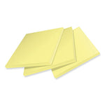 100% Recycled Paper Super Sticky Notes, 3" x 3", Canary Yelow, 70 Sheets/Pad, 12 Pads/Pack