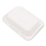 Bagasse PFAS-Free Food Containers, 1-Compartment, 6 x 9 x 3.03, White, Bamboo/Sugarcane, 250/Carton