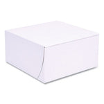 White One-Piece Non-Window Bakery Boxes, Standard, 8 x 8 x 4, White, Paper, 250/Bundle