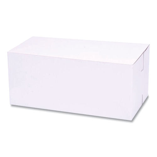 White One-Piece Non-Window Bakery Boxes, Standard, 9 x 5 x 4, White, Paper, 250/Bundle