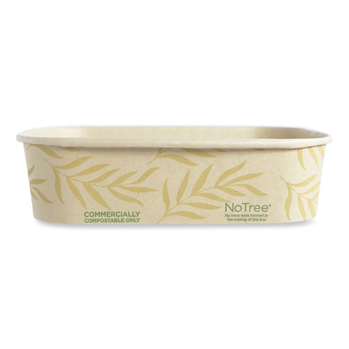 No Tree Rectangular Containers, 16 oz, 4.7 x 6.8 x 1.6, Natural, Sugarcane, 300/Carton