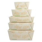 No Tree Folded Takeout Containers, 46 oz, 5.5 x 6.9 x 2.5, Natural, Sugarcane, 300/Carton