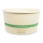 No Tree Wide Paper Bowls, 32 oz, 5.9" Diameter x 3.1"h, Natural, Sugarcane, 300/Carton