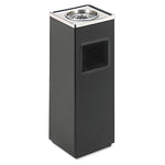 Square Ash 'N' Trash Sandless Urn, 3 gal, Stainless Steel, Black