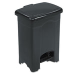 Plastic Step-On Receptacle, 4 gal, Plastic, Black