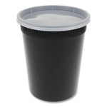 Newspring DELItainer Microwavable Container, 32 oz, 4.55 x 4.55 x 5.55, Black/Clear, Plastic, 240/Carton