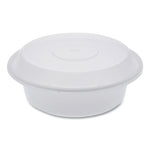 Newspring VERSAtainer Microwavable Containers, Round, 16 oz, 6 x 6 x 1.5, White/Clear, Plastic, 150/Carton