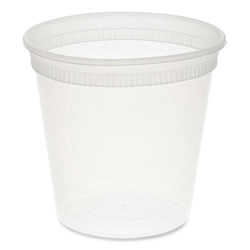 Newspring DELItainer Microwavable Container, 24 oz, 4.55 x 4.55 x 4.35, Clear, Plastic, 480/Carton