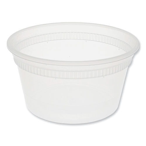 Newspring DELItainer Microwavable Container, 12 oz, 4.55 x 4.55 x 2.45, Clear, Plastic, 480/Carton