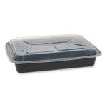 Newspring VERSAtainer Microwavable Containers, Rectangular, 58 oz, 8.5 x 11.5 x 2.5, Black/Clear, Plastic, 150/Carton