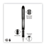 Jetstream Stick Hybrid Gel Pen, Bold 1 mm, Black Ink, Black/Silver Barrel