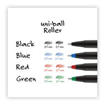 Roller Ball Pen, Stick, Fine 0.7 mm, Green Ink, Black/Green Barrel, Dozen