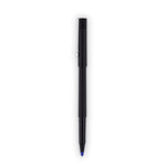 Roller Ball Pen, Stick, Extra-Fine 0.5 mm, Blue Ink, Black/Blue Barrel, Dozen