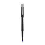 Roller Ball Pen, Stick, Extra-Fine 0.5 mm, Blue Ink, Black/Blue Barrel, Dozen