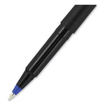 Roller Ball Pen, Stick, Extra-Fine 0.5 mm, Blue Ink, Black/Blue Barrel, Dozen